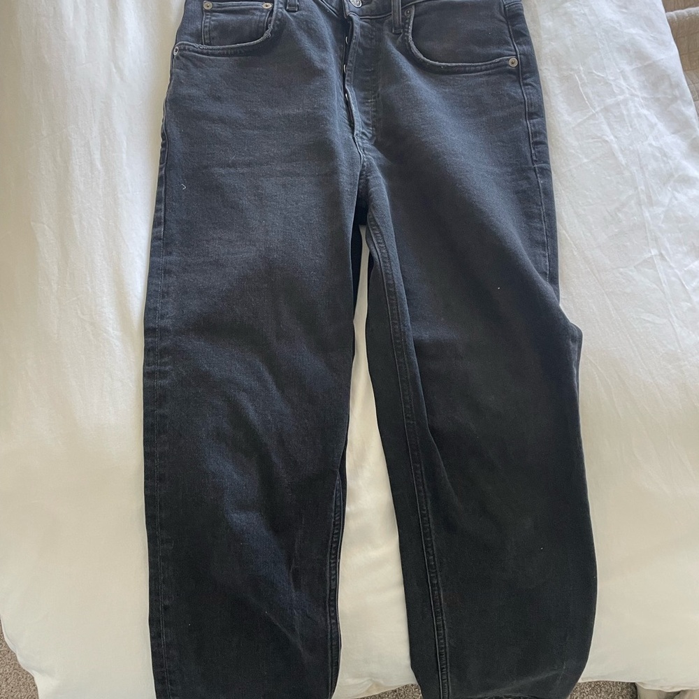 Women’s Black Agolde Jeans - the RILEY CROP